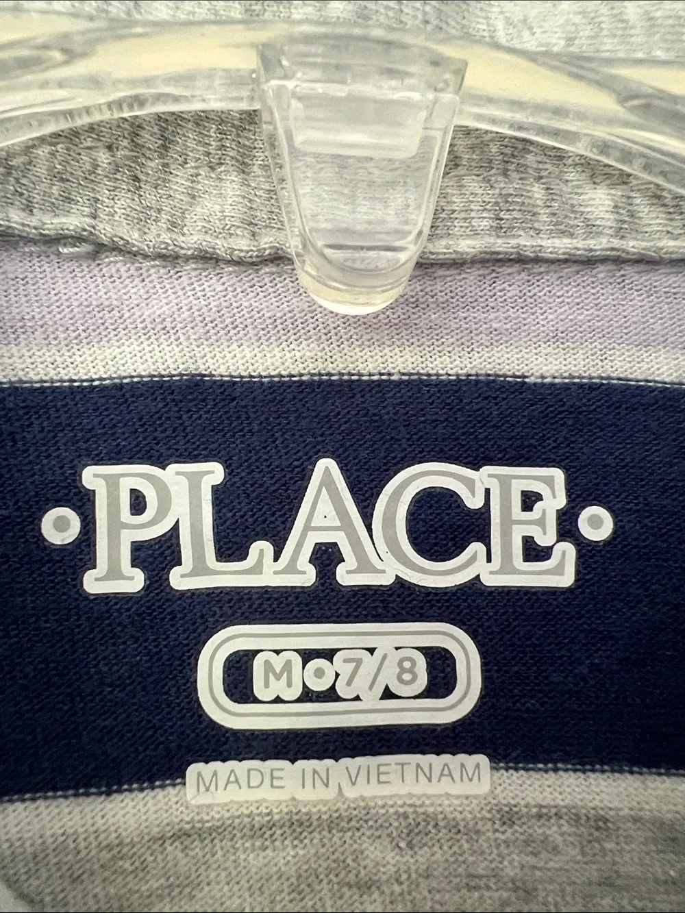 The Children's Place Navy, Gray & Lavender Striped Polo Shirt